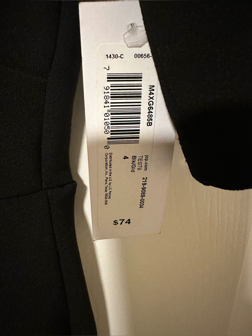 Premier Amour Black 3/4 Sleeve Dress Gold Zipper Dress Size 4 NWT - Picture 3 of 13